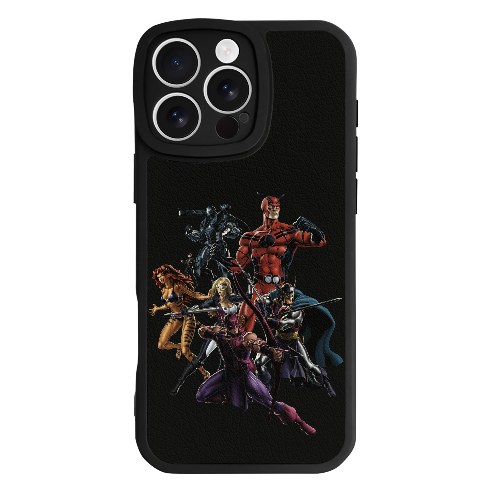 （画像用） アベンジャーズ The Avengers 【iPhone 16シリーズ対応】シリコンスマホケース（レザー調） 材質：シリコン